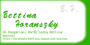 bettina horanszky business card